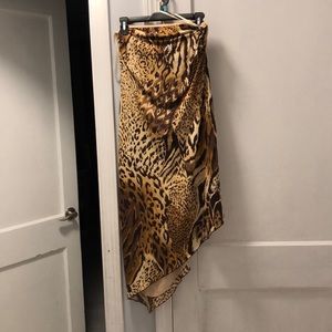 Leopard cheetah print strapless dress